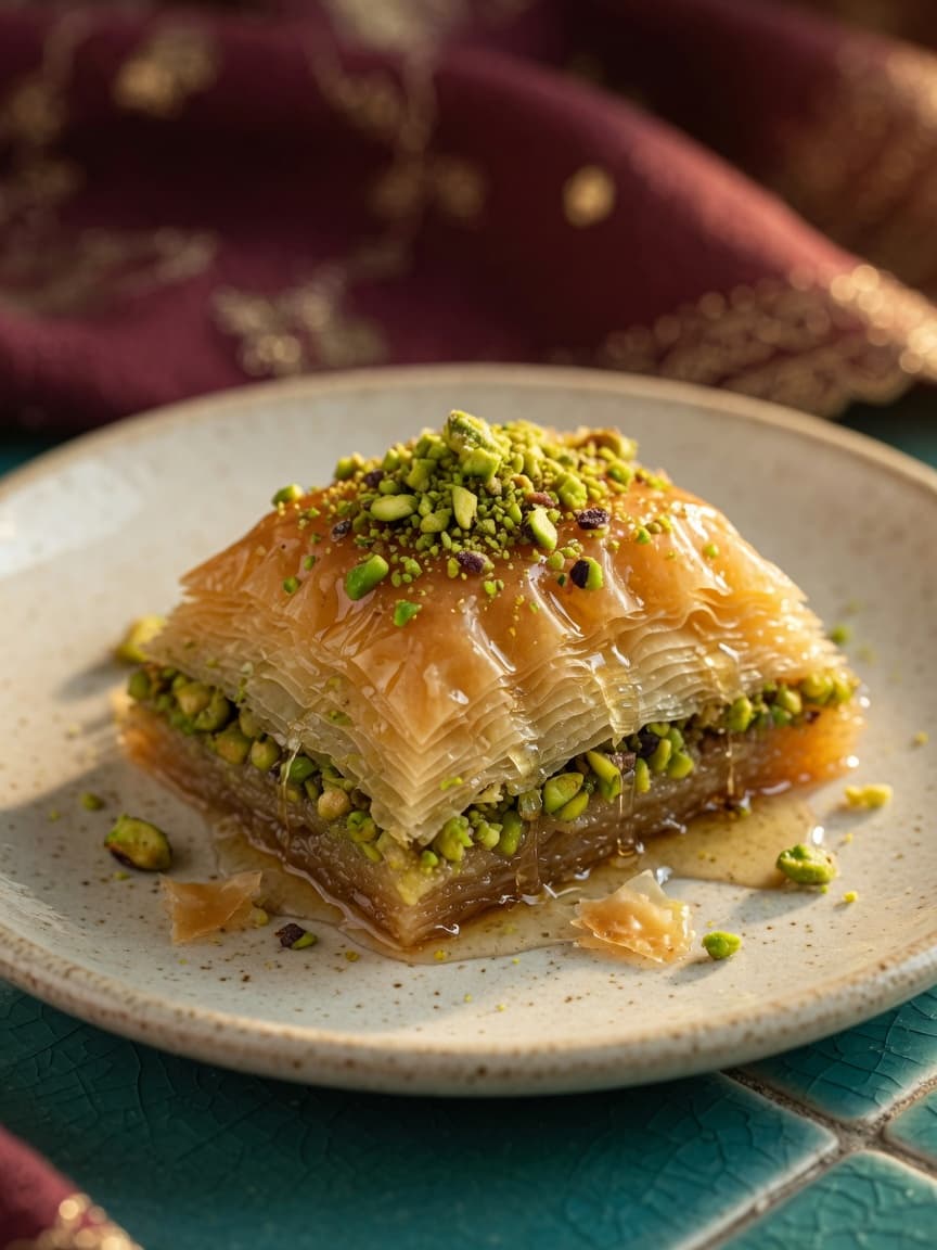 Baklava artesanal de pistacho, Pastelería Estambul